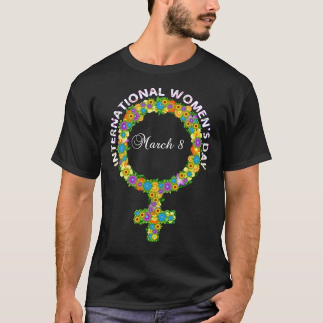 Lila Internationell Kvinnodagen Blommigt Kvinnor S T Shirt (Framsida)