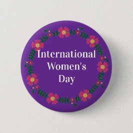Lila Internationell Womens Day Anpassningsbar Stor Knapp