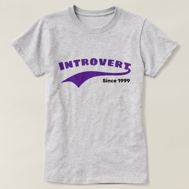 Lila Introvert Typography Swoboda Anpassningsbar D T Shirt (Design framsida)
