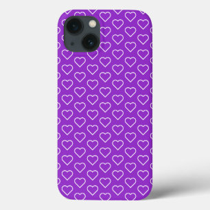 Lila iphone case med Hearts - Välj Färg