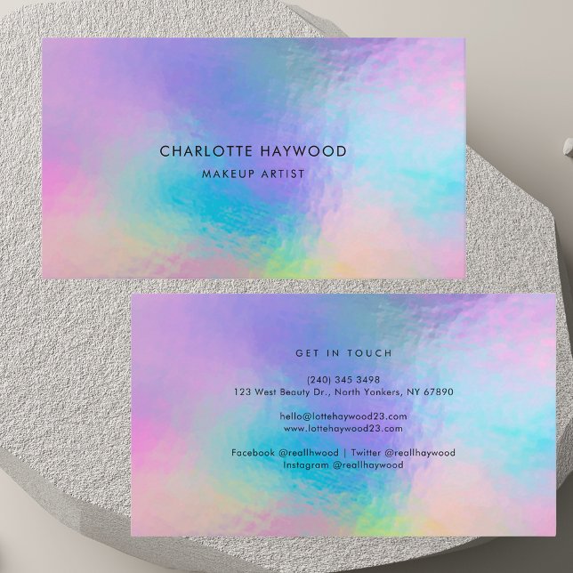 Lila Iridescent Modern Visitkort (Purple Iridescent Modern Business Card)