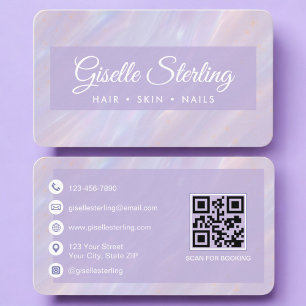 Lila Iridescent QR-kod Professionell Visitkort