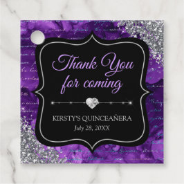 Lila Iridescent Sjöjungfru Brev Quinceanera Gåvor Etiketter