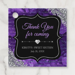 Lila Iridescent Sjöjungfru Brev Sweet sixteen Gåvor Etiketter