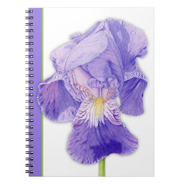 Lila Iris 2 bärbar dator Anteckningsbok Med Spiral (Framsidan)