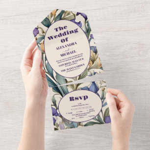 Lila Iris Art nouveau Bröllop