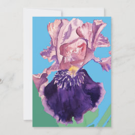 Lila Iris Art Watercolor Birthday-inbjudan Inbjudningar