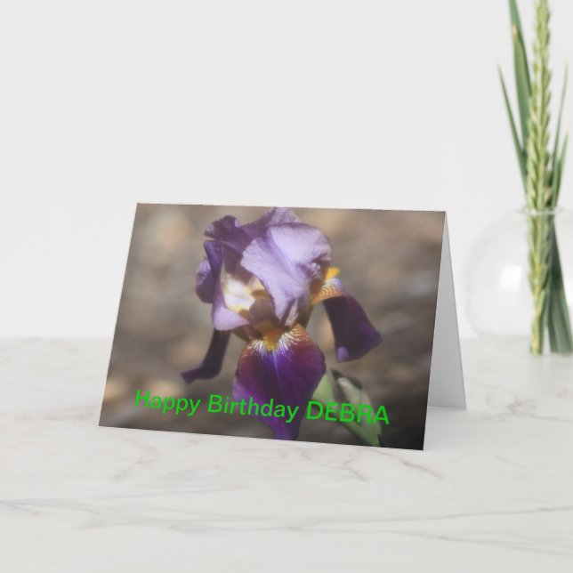 LILA IRIS BIRTHDAY Card Kort (Framsida)