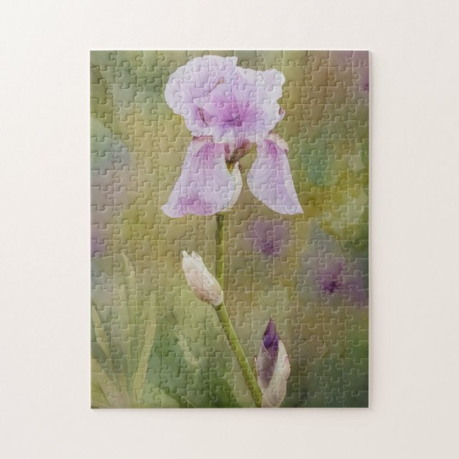 Lila Iris Blomma Blommig Konst Pussel (Vertikal)