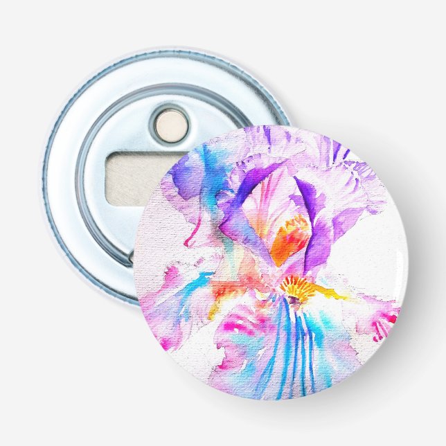 Lila iris Blomma Bröllop Favorit Blomma Flasköppnare (Framsidan)