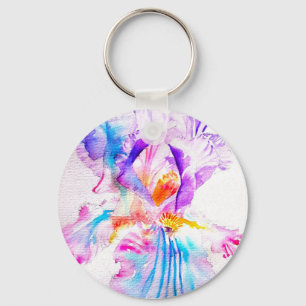 Lila iris Blomma Bröllopsgåva Blommig Blomma Nyckelring