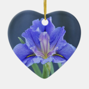 Lila Iris-blomma Julgransprydnad Keramik
