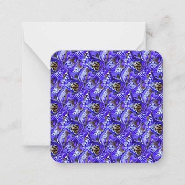 Lila Iris-blomma / Lutad / Tilad / Platt Anteckningskort (Framsida)