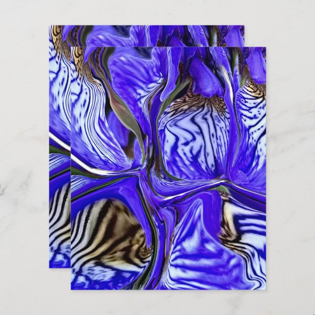 Lila Iris Blomma Scrapbookpapper (Fram/baksida)