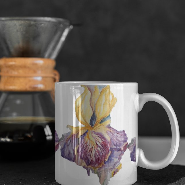Lila iris-blommigt kaffemugg (Skapare uppladdad)