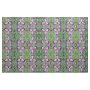 Lila Iris Blommigt Patterned Fabric Tyg