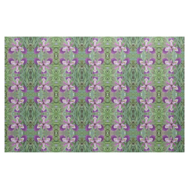 Lila Iris Blommigt Patterned Fabric Tyg (Fat Quarter)