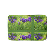 Lila Iris Botanisk Blommig Konst Baddräksmatta