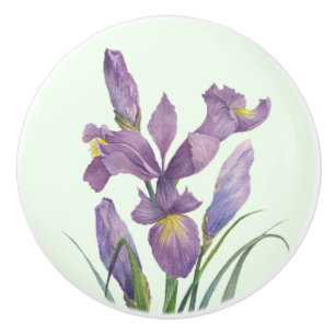 Lila Iris botaniska Blommigten Plain Anka Egg Blue Knopp