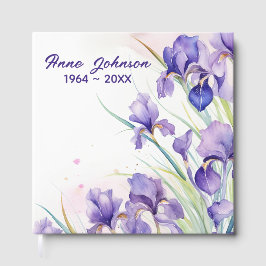 Lila Iris Bouquet On White Gästböcker