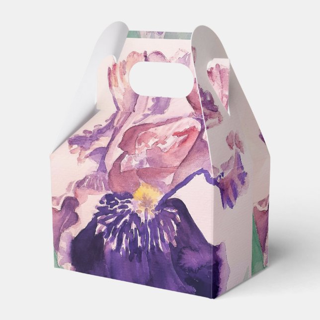 Lila Iris Bröllopstårta Favoritlåda Presentaskar (Framsidan Sidan)