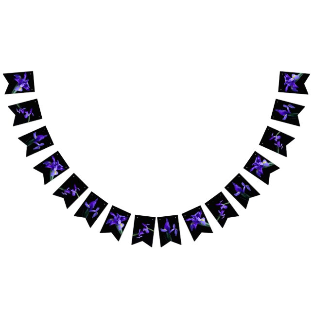 Lila Iris Bunting Flaggor (Alla)