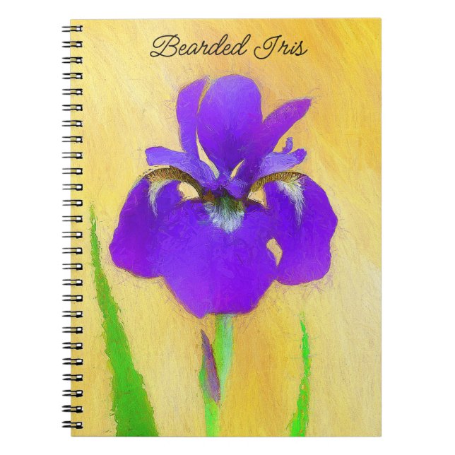 Lila Iris-färgning - originalblomma Anteckningsbok (Framsidan)