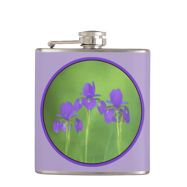 Lila Iris-färgning - originalblomma Fickplunta (Framsidan)