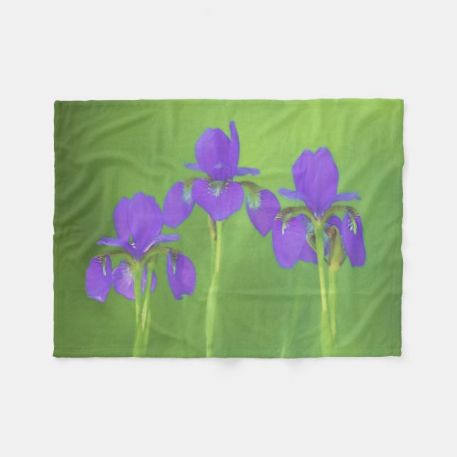 Lila Iris-färgning - originalblomma Fleecefilt (Framsidan (Horisontell))