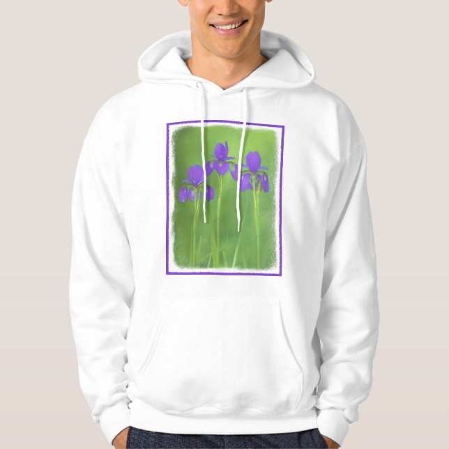 Lila Iris-färgning - originalblomma Hoodie (Framsida)
