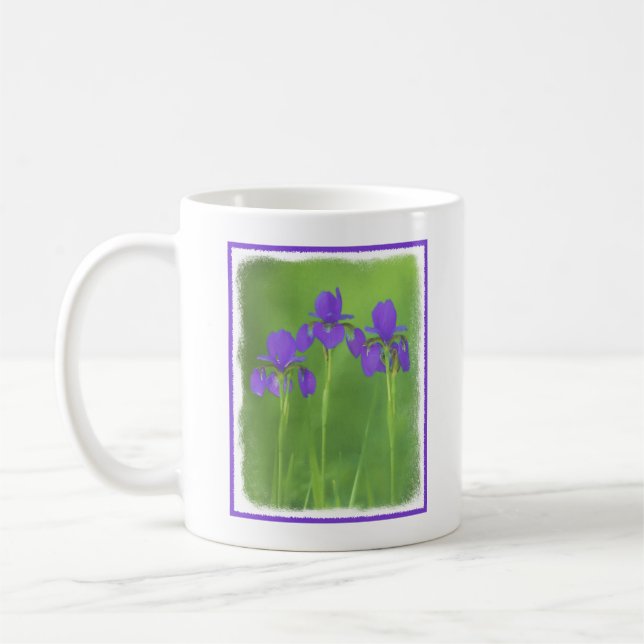Lila Iris-färgning - originalblomma Kaffemugg (Vänster)