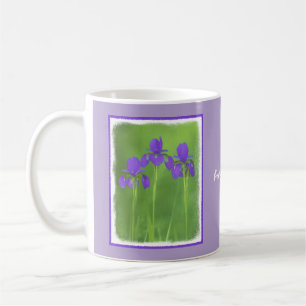 Lila Iris-färgning - originalblomma Kaffemugg