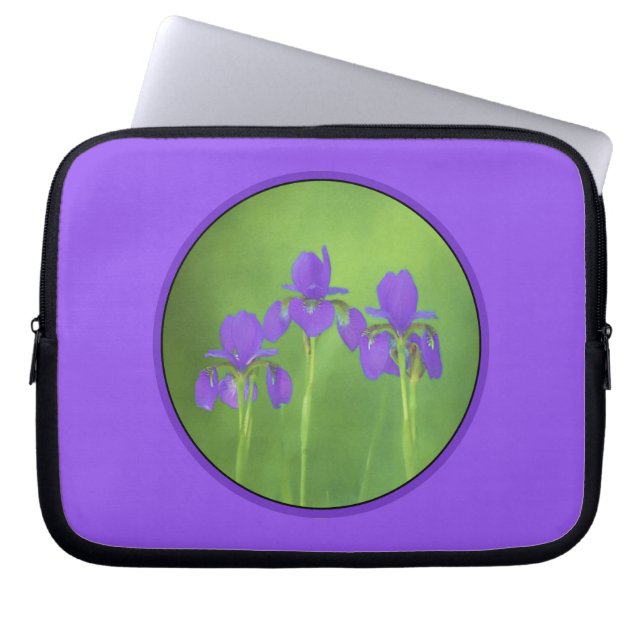 Lila Iris-färgning - originalblomma Laptop Fodral (Framsidan)