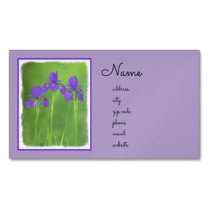 Lila Iris-färgning - originalblomma Magnetiska Visitkort