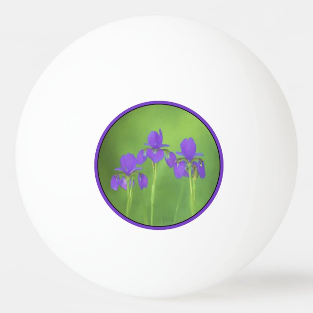 Lila Iris-färgning - originalblomma Pingisboll (Framsidan)