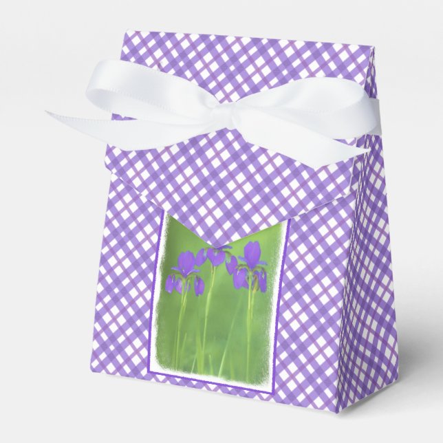 Lila Iris-färgning - originalblomma Presentaskar (Framsidan Sidan)