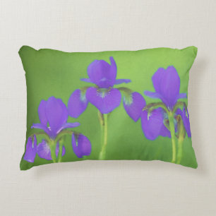 Lila Iris-färgning - originalblomma Prydnadskudde