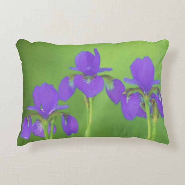 Lila Iris-färgning - originalblomma Prydnadskudde (Framsidan)