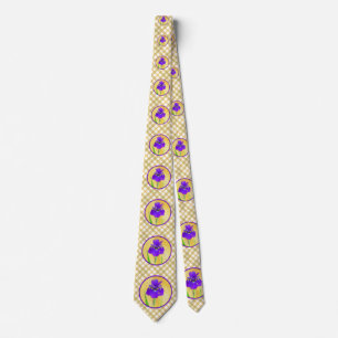 Lila Iris-färgning - originalblomma Slips