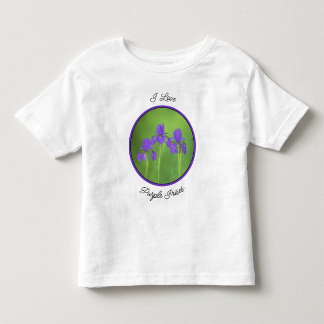 Lila Iris-färgning - originalblomma T Shirt (Framsida)