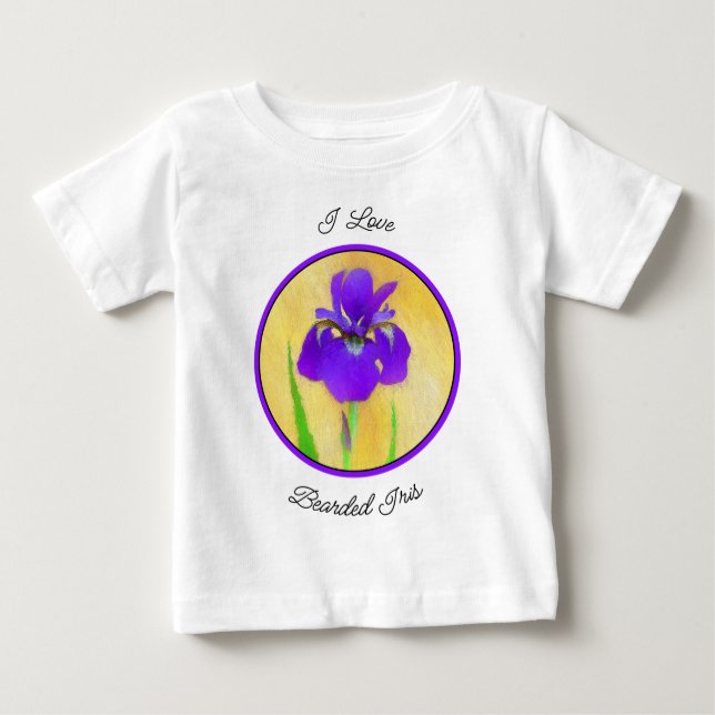 Lila Iris-färgning - originalblomma T Shirt (Framsida)