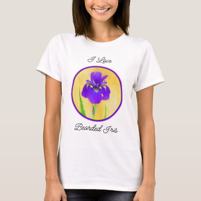 Lila Iris-färgning - originalblomma T Shirt (Framsida)