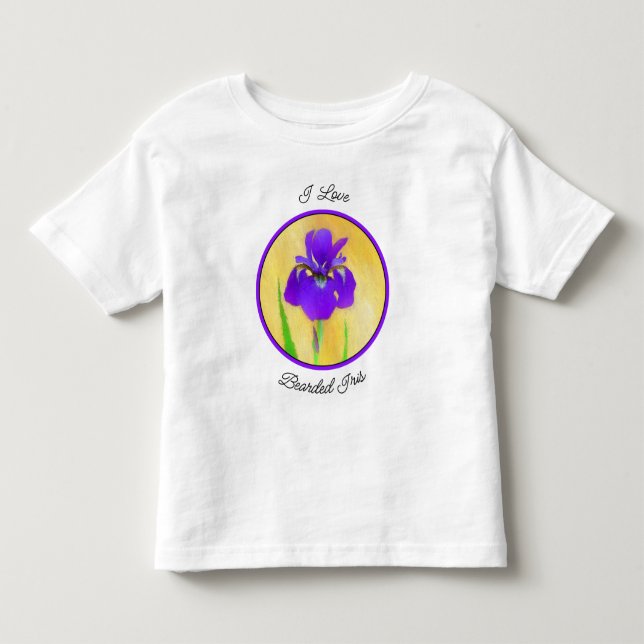 Lila Iris-färgning - originalblomma T Shirt (Framsida)