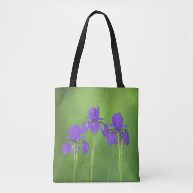 Lila Iris-färgning - originalblomma Tygkasse (Framsida)