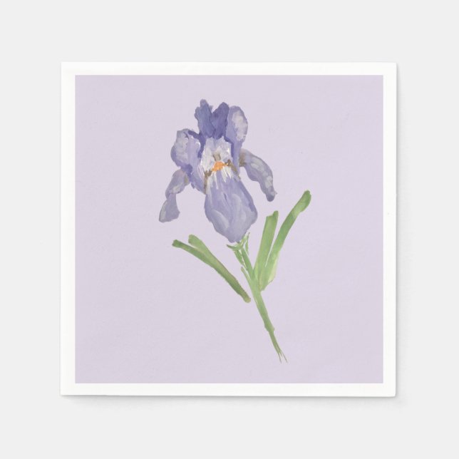 Lila Iris-färgsfärg Pappersservett (Framsidan)