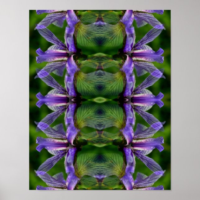 Lila Iris Flower Abstrakt Poster (Framsidan)