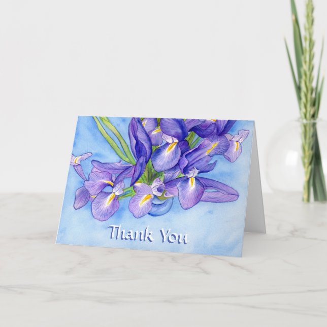 Lila Iris Flower Anpassningsbar Tack Greeting Card Helgkort (Framsida)