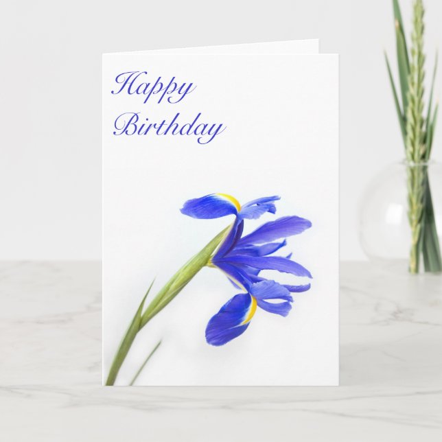 Lila Iris Flower Birday Card Kort (Framsida)