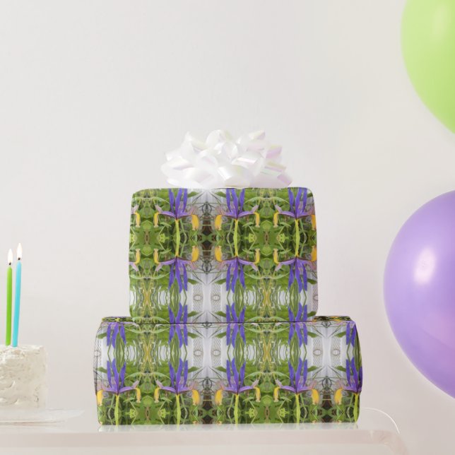 Lila Iris Flower Exdoor Garden Nature Photo Presentpapper (Festgåvor)