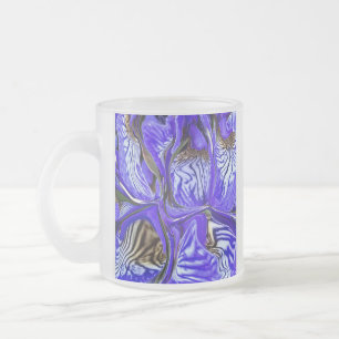 Lila Iris Flower Frostad Glasmugg